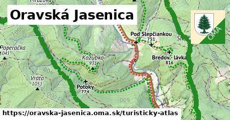 Mapa obce Oravská Jasenová