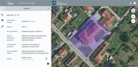 Mapa obce Dražkovce a okolia