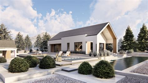 drevený dom s modernou architektúrou