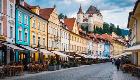Ulica v Banskej Štiavnici s historickou architektúrou