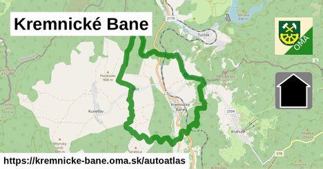 Mapa regiónu Kremnické Bane