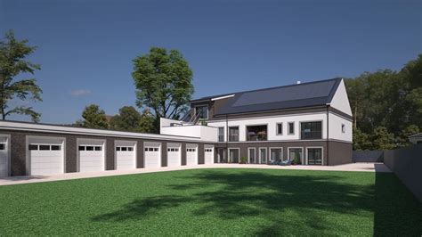 Vizualizácia veľkej garáže