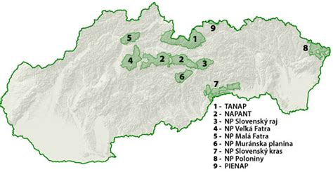 Mapa národných parkov Nízke Tatry, Muránska planina a Slovenský raj s vyznačenými turistickými trasami