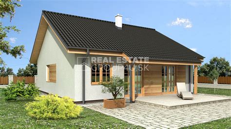 moderný bungalov s drevenými prvkami