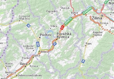 Mapa Považskej Bystrice