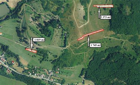 Mapa znázorňujúca rozdrobené vlastníctvo poľnohospodárskych pozemkov