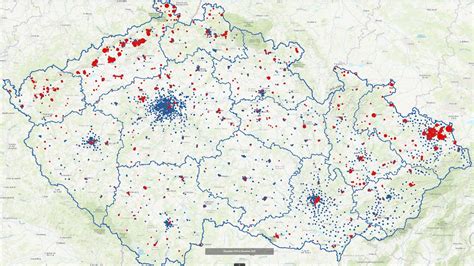 Mapa zobrazujúca typické lokality s domami 