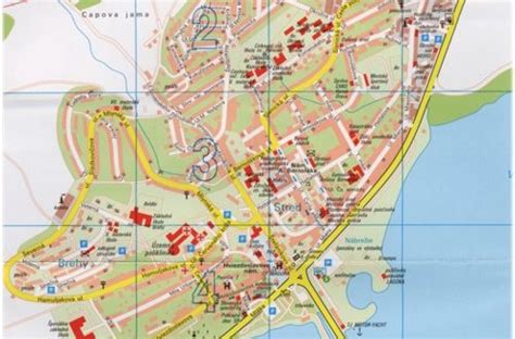 Mapa Námestova s vyznačenou lokalitou Nižné brehy