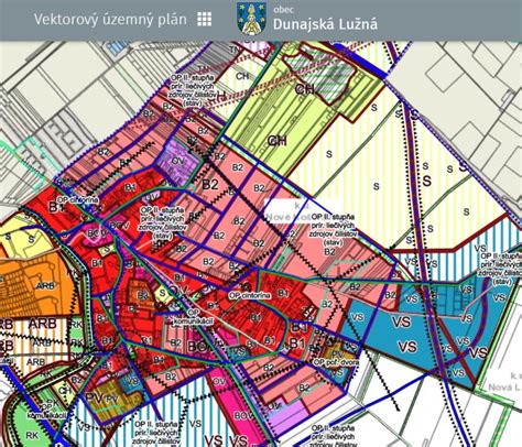 Mapa mesta Bytča s vyznačeným umiestnením obecného úradu