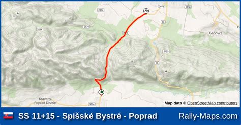 Mapa obce Spišské Bystré