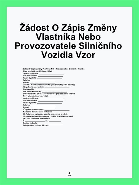 Proces oznámenia zmeny vlastníka