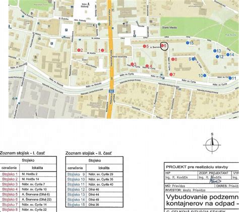 Mapa cintorínov v Prievidzi