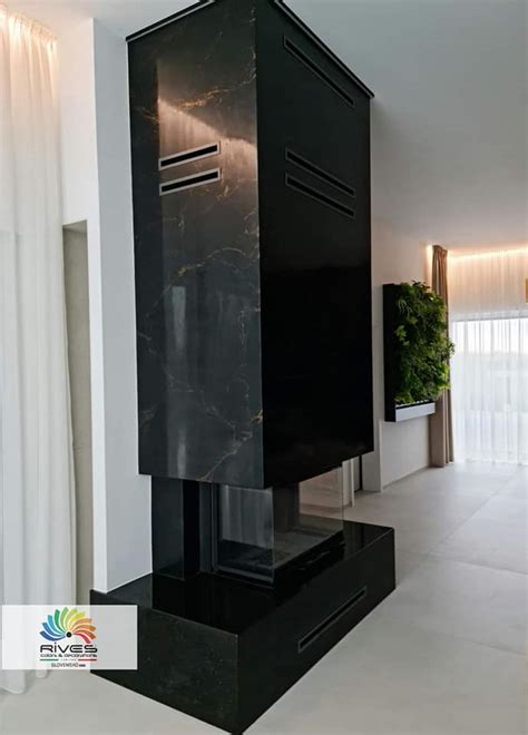 Ilustrácia parného krbu v modernom interiéri