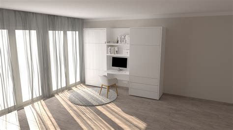 galéria rôznych modelov sklápacích postelí integrovaných do nábytku