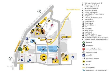 Mapa areálu Vítkovice s vyznačenou polohou atletickej haly