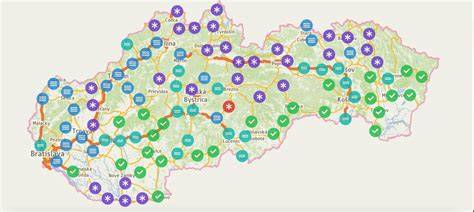 Mapa ukazujúca umiestnenie showroomov