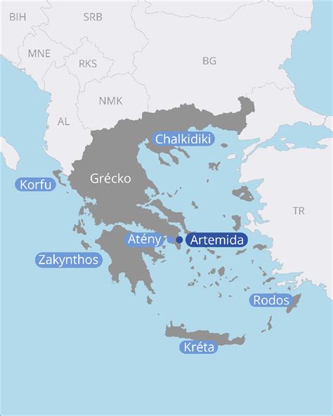 Mapa regiónu Pieria v Grécku s vyznačenou Leptokariou a pohorím Olympus