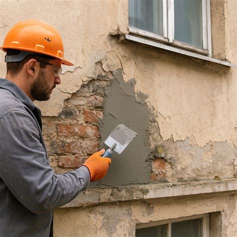 oprava mechanického poškodenia fasády