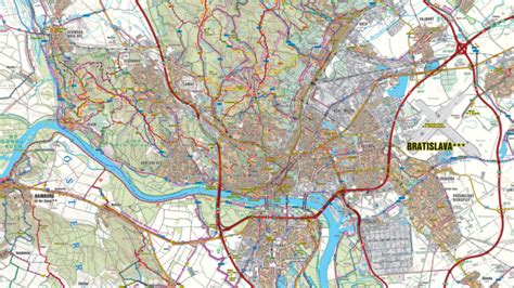Mapa Bratislavy s vyznačeným Dulovým námestím a okolím