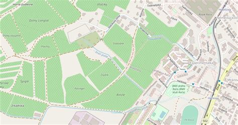 Mapa okolia projektu Rínok Rača s vyznačenými dopravnými trasami