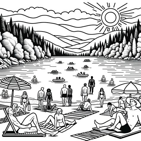 Ľudia si užívajú pri jazere