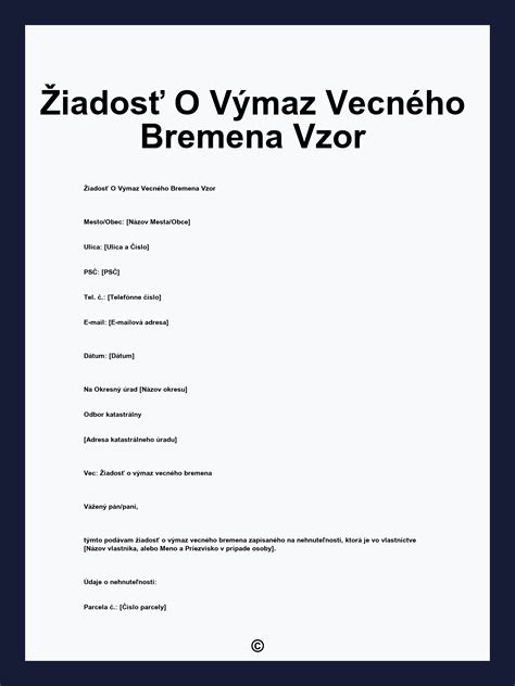 Schematické znázornenie vecného bremena na pozemku