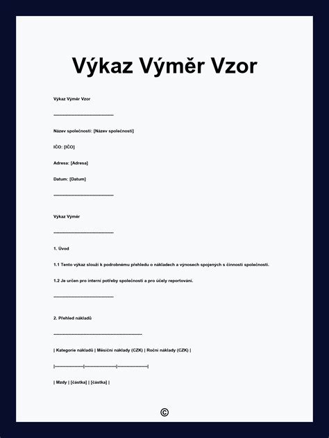 Ilustrácia výkazu výmer