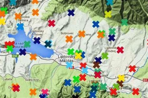 Mapa atrakcií v okolí Liptova