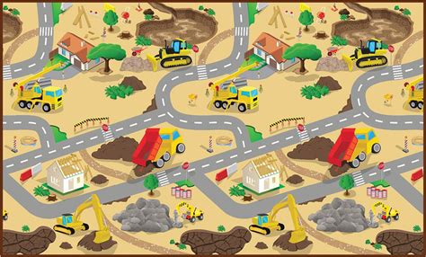 Stavenisko s rôznymi stavebnými strojmi