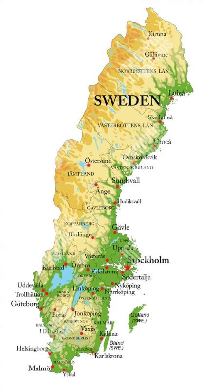 Mapa Švédska s vyznačeným Örebre