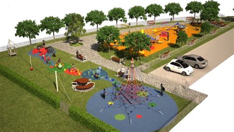 Detské ihrisko s rôznymi hernými prvkami