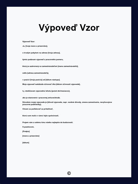 Schéma s rôznymi dôvodmi na výpoveď