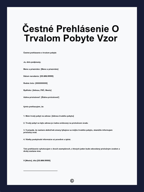 Ilustrácia občianskeho preukazu s vyznačeným údajom o trvalom pobyte