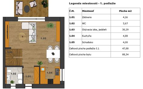 Pôdorys dvojgarsónky s loggiami