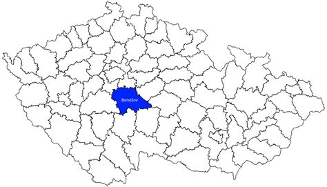 Mapa okresu Benešov