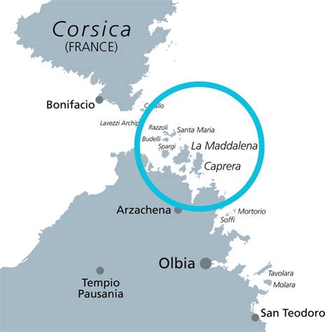 Mapa súostrovia La Maddalena