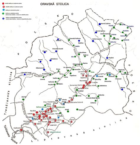 Mapa Oravského regiónu