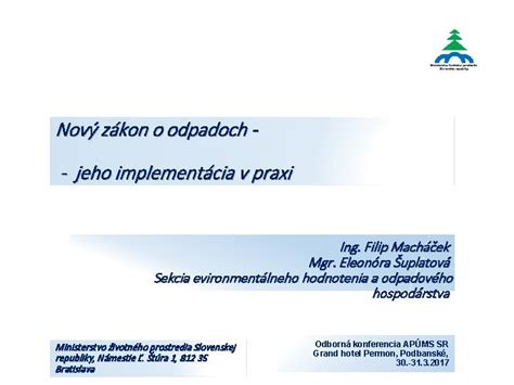 Zákon o odpadoch a jeho aplikácia v praxi