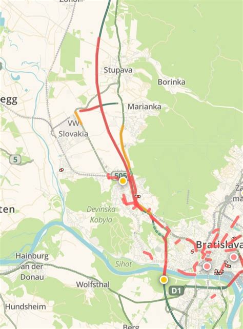 Mapa znázorňujúca polohu Stupavy voči Bratislave