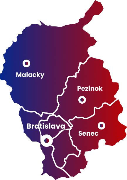 Mapa centra Bojníc s vyznačenými komerčnými zónami
