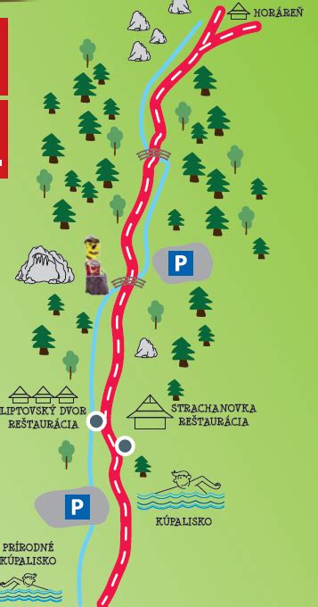 Mapa Liptovského regiónu s vyznačenou Jánskou dolinou