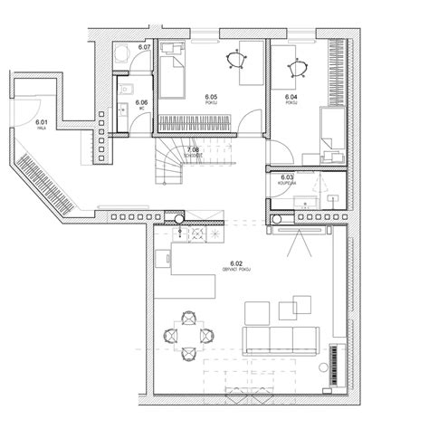 Ilustrácia mezonetového bytu s vnútorným schodiskom