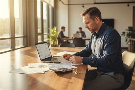 Mladý muž pracujúci na notebooku v modernom kancelárskom prostredí s logom Mintos v pozadí