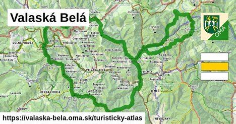 Mapa oblasti Valaská Belá a okolia