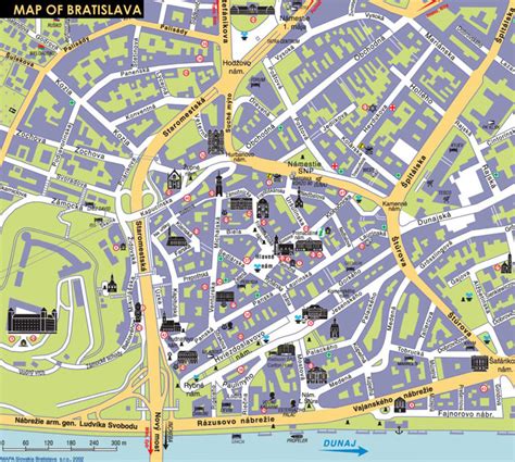 Mapa Bratislavy s vyznačenou lokalitou Mierová kolónia