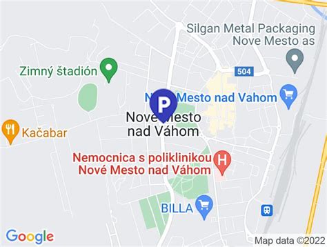 Mapa centra Nového Mesta nad Váhom
