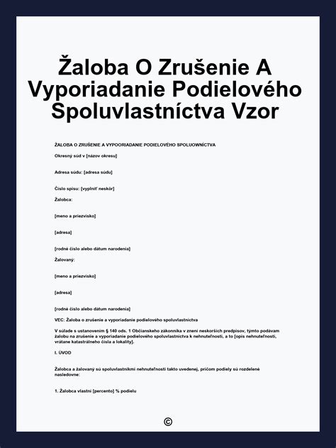 Schéma zrušenia a vyporiadania podielového spoluvlastníctva