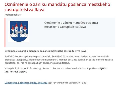 Grafické znázornenie zániku mandátu poslanca