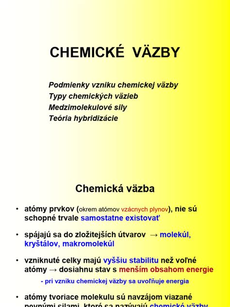 Typy chemických väzieb