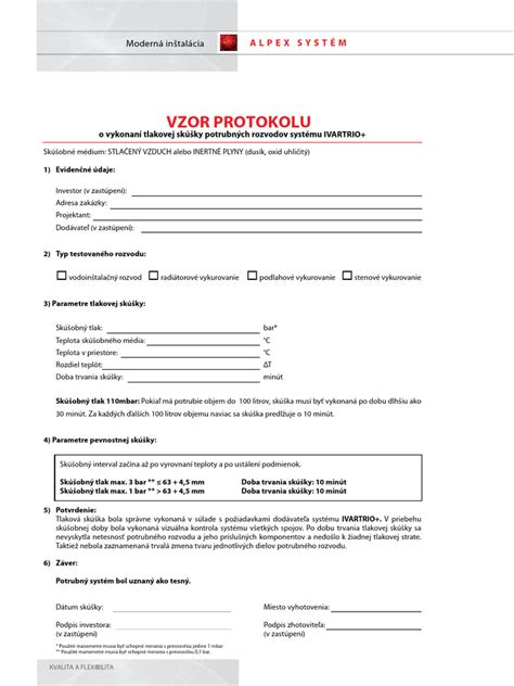Vzorový dokument protokolu o daňovej kontrole